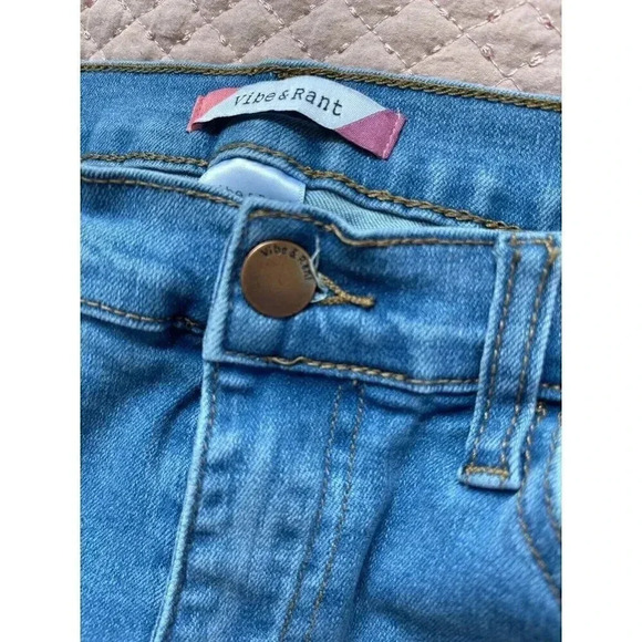 Vibe & Rant Women’s Jeans 11(W30) High Rise Wide Leg Slit Ripped Y2K - Picture 6 of 13